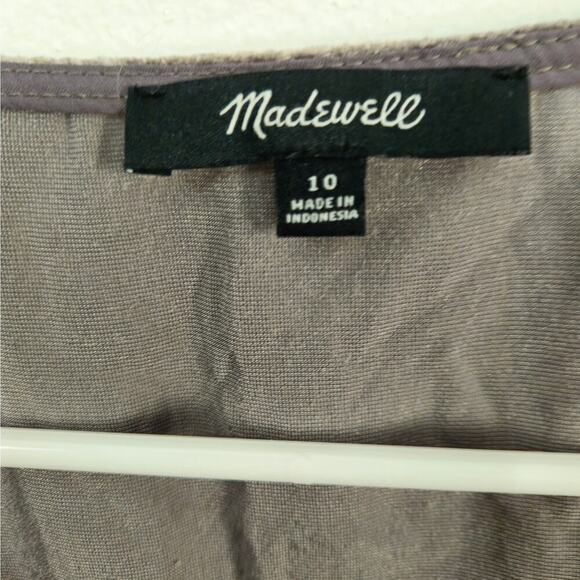 Madewell Velvet Daylight Shirt Blouse women's Size 10 Medium Button Front Ruffle - Picture 6 of 9